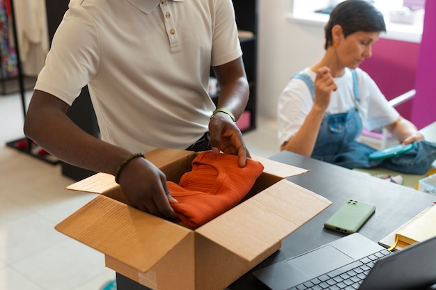 Rider preparing a same-day delivery