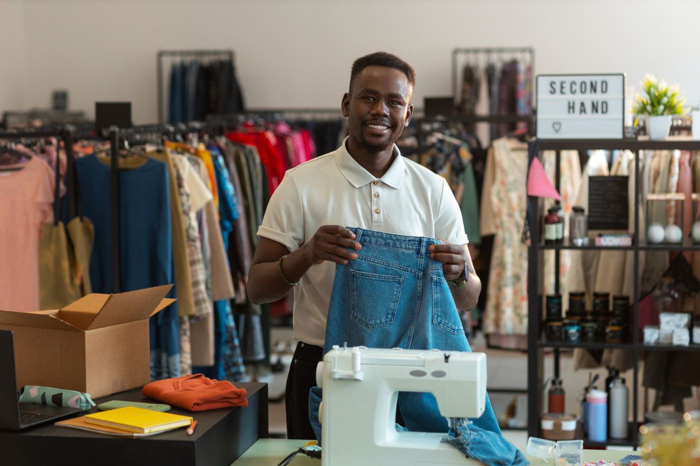 Shop owner using Dukago Business